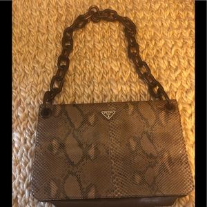 Prada snake skin handbag purse authenticity card